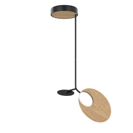 Дизайнерский подвесной светильник Tunto Ballon 1U с черным каркасом натуральный дуб
