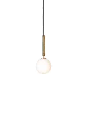 Дизайнерский подвесной светильник Nuura Miira 1 белый опал и латунь