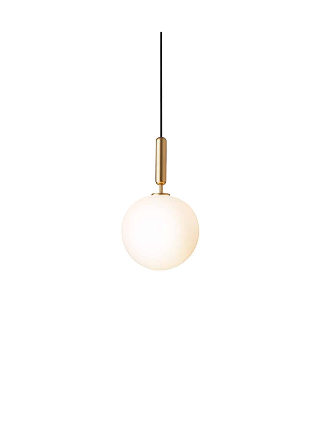 Дизайнерский скандинавский подвесной светильник Nuura Miira Opal 1 large латунь опал