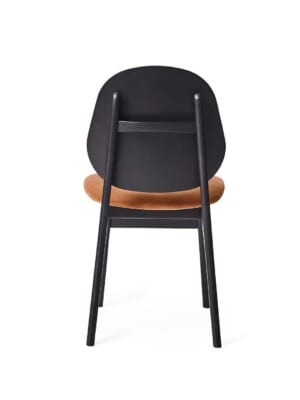 Обеденный стул Warm Nordic Noble черный лакированный бук на белом фоне, вид сзади