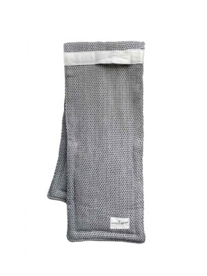 Полотенце-перчатки для духовки TheOrganic, 100х22см цвета цтренний серый на белом фоне