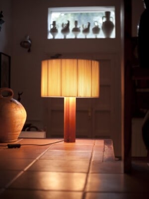 Настольная лампа Santa Cole Moragas в темном интерьере