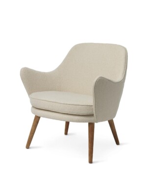 Кресло для отдыха Warm Nordic Dwell кремовый на белом фоне вид сбоку