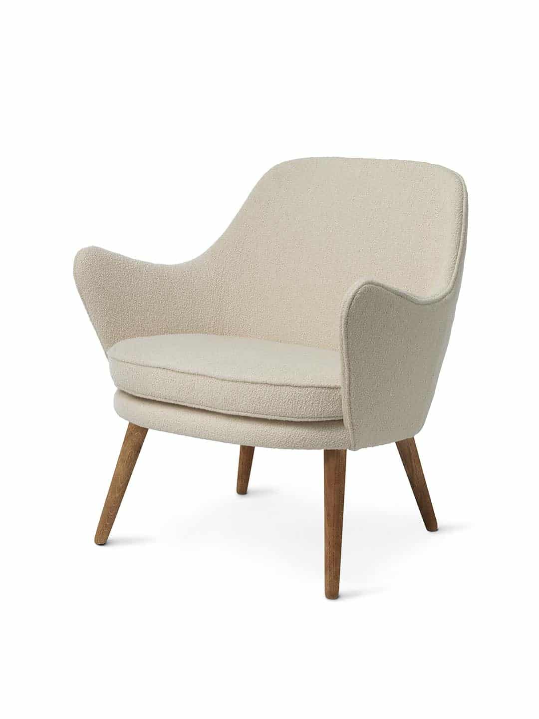 Кресло для отдыха Warm Nordic Dwell кремовый на белом фоне вид сбоку