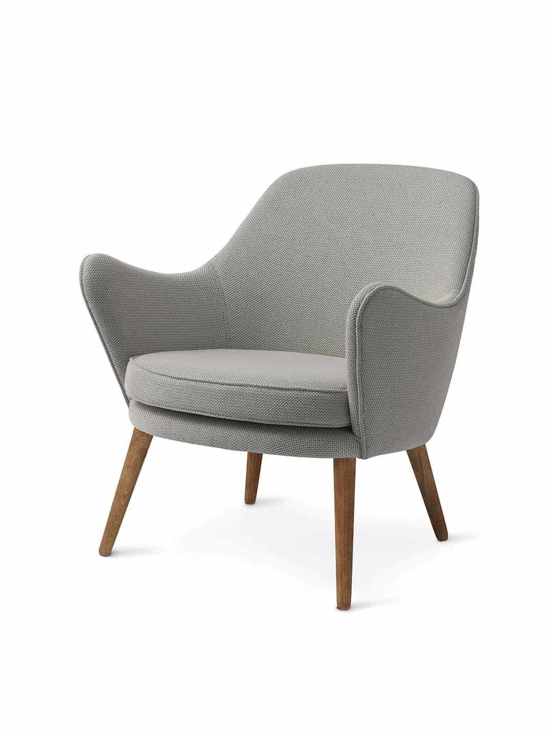 Кресло для отдыха Warm Nordic Dwell мятно-серый на белом фоне вид сбоку