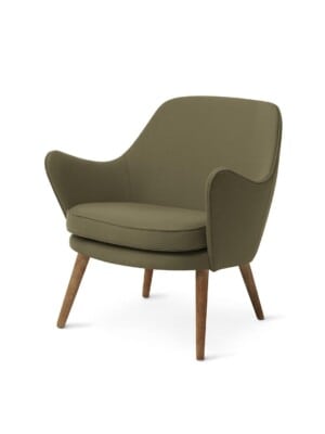 Кресло для отдыха Warm Nordic Dwell оливковый на белом фоне вид сбоку