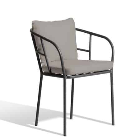 Обеденный стул Skargaarden Saltö угольно-серый/бежевый тауп на белом фоне