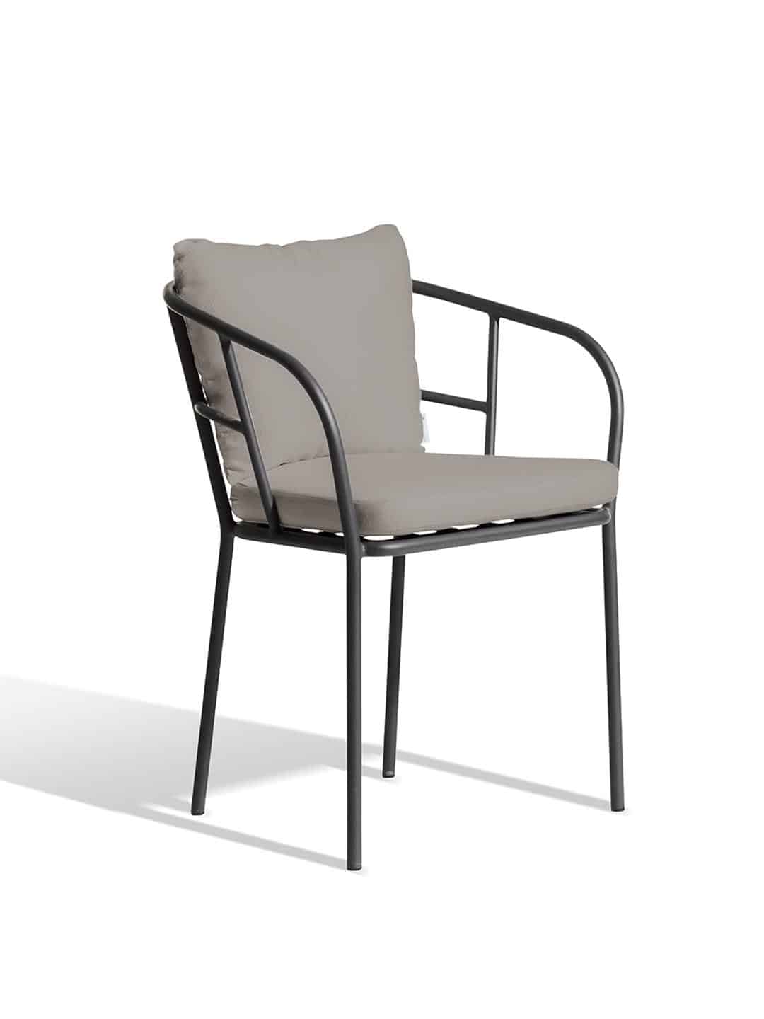 Обеденный стул Skargaarden Saltö угольно-серый/бежевый тауп на белом фоне