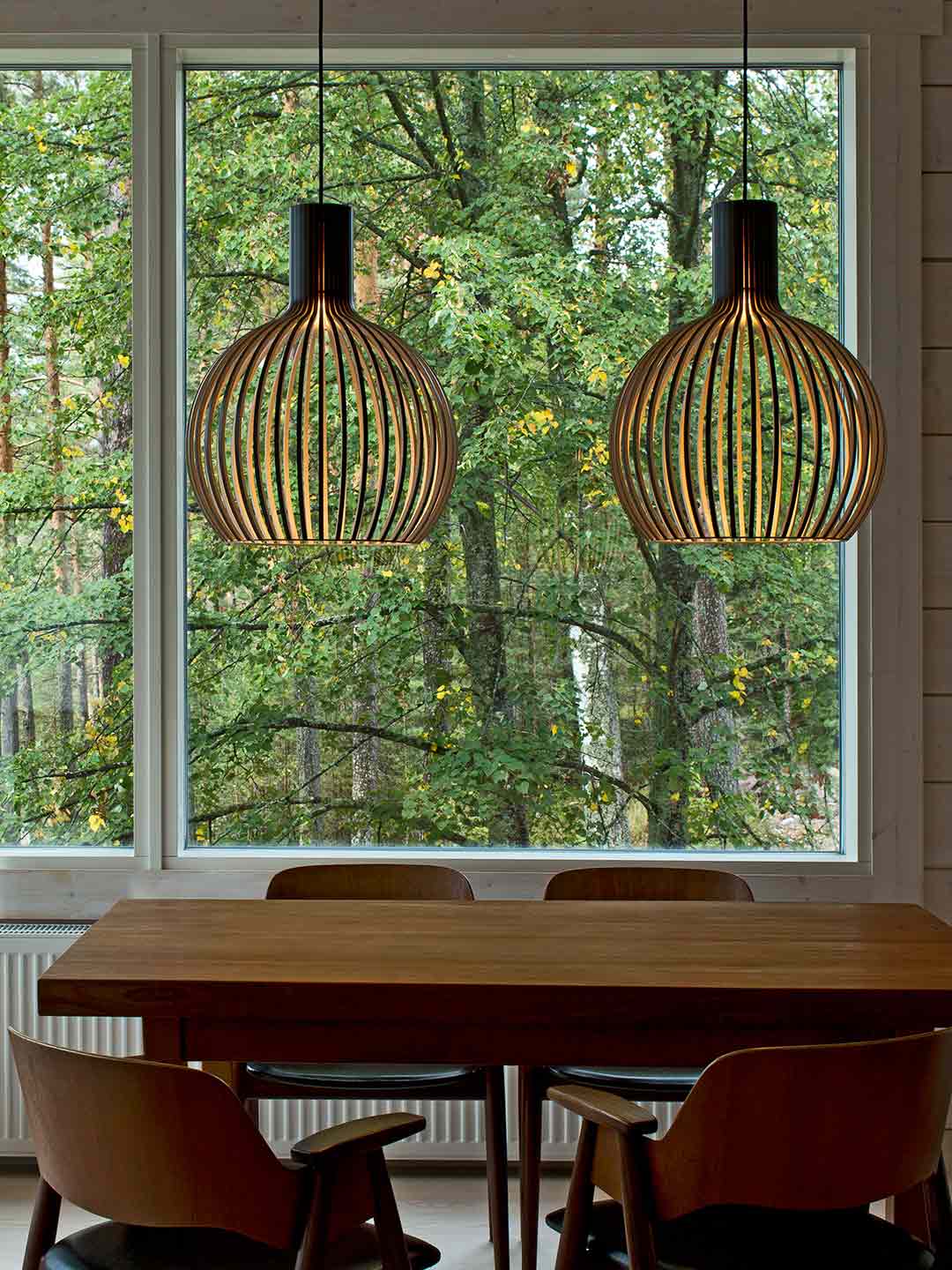 Дизайнерские подвесные светильники из древесины березы Secto Octo