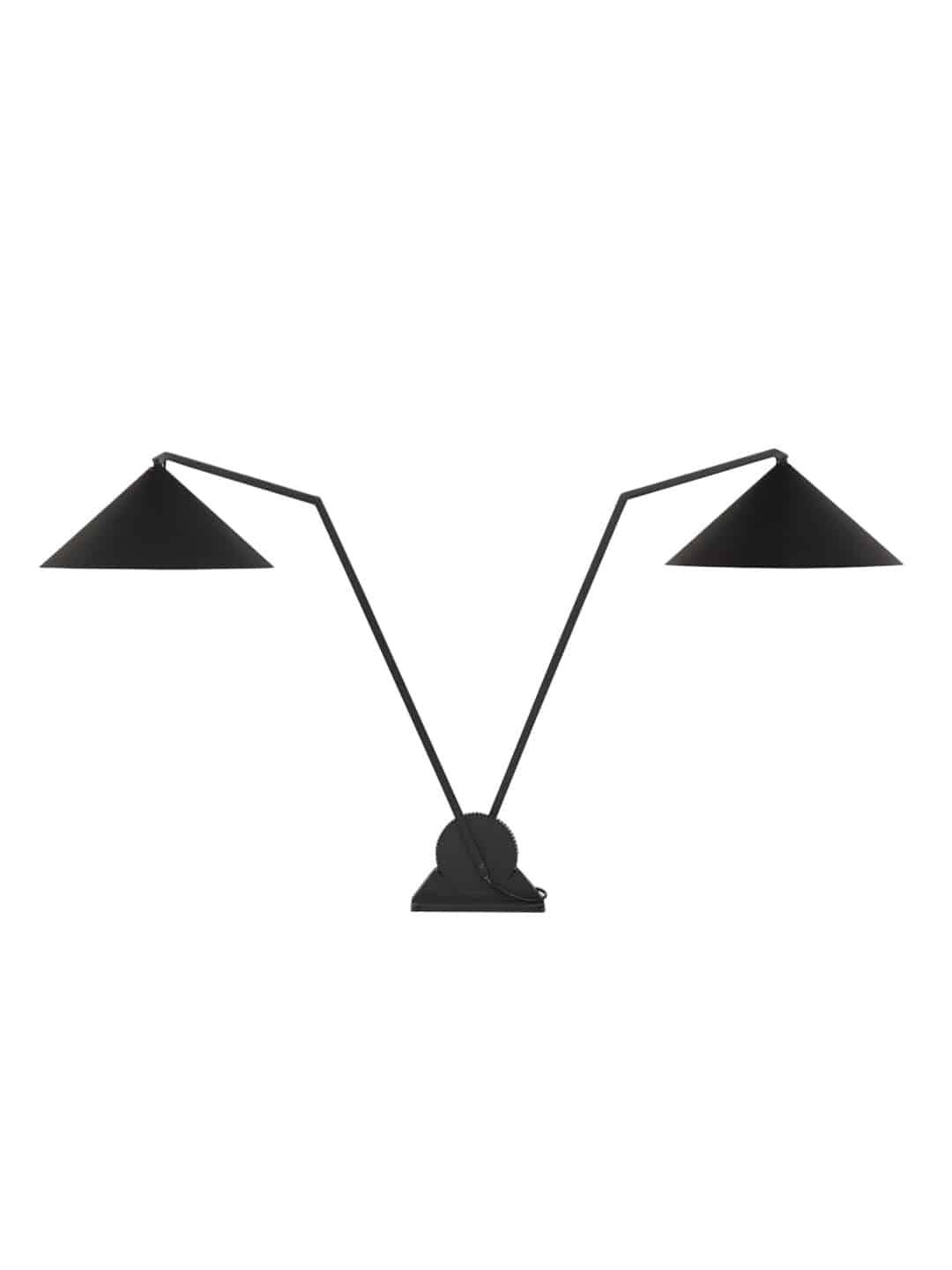 Оригинальный настольная лампа Northern Gear с двумя абажурами черного цвета