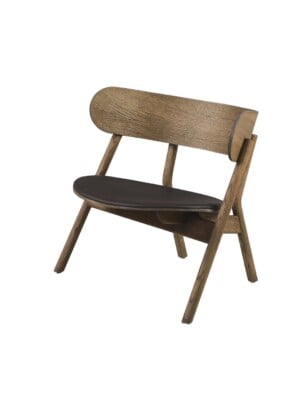 Красивое кресло для отдыха Northern Oaki с кожаным сиденьем из дымчатого дуба