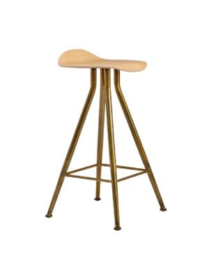 Дизайнерский полубарный стул NORR11 Barfly каркас матовая латунь 65 см в скандинавском стиле