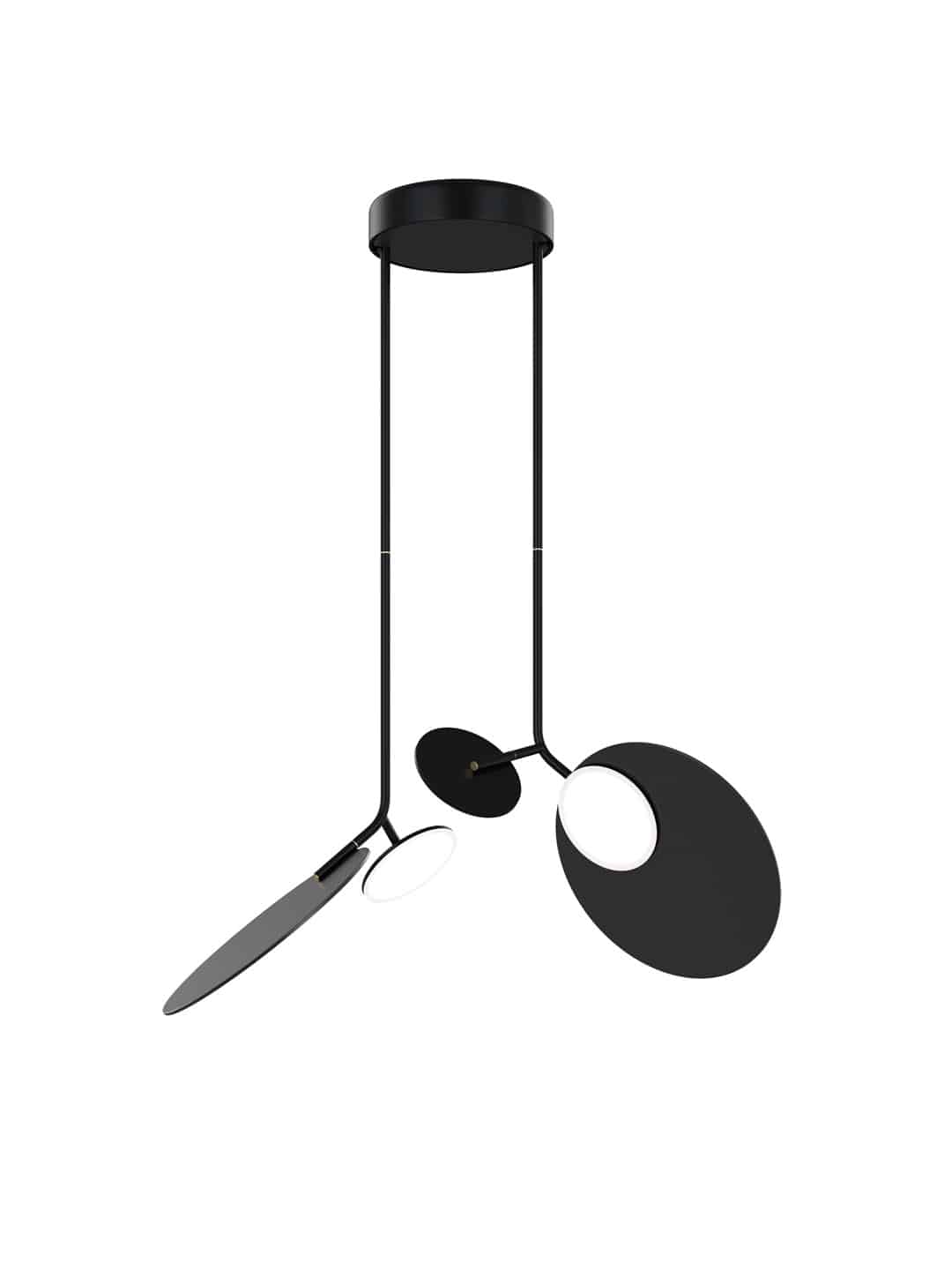 Дизайнерский подвесной светильник Tunto Ballon 2U с черным каркасом черный дуб