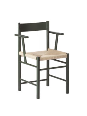 Элегантный обеденный стул Brdr. Kruger F-Chair с подлокотниками из зеленого ясеня