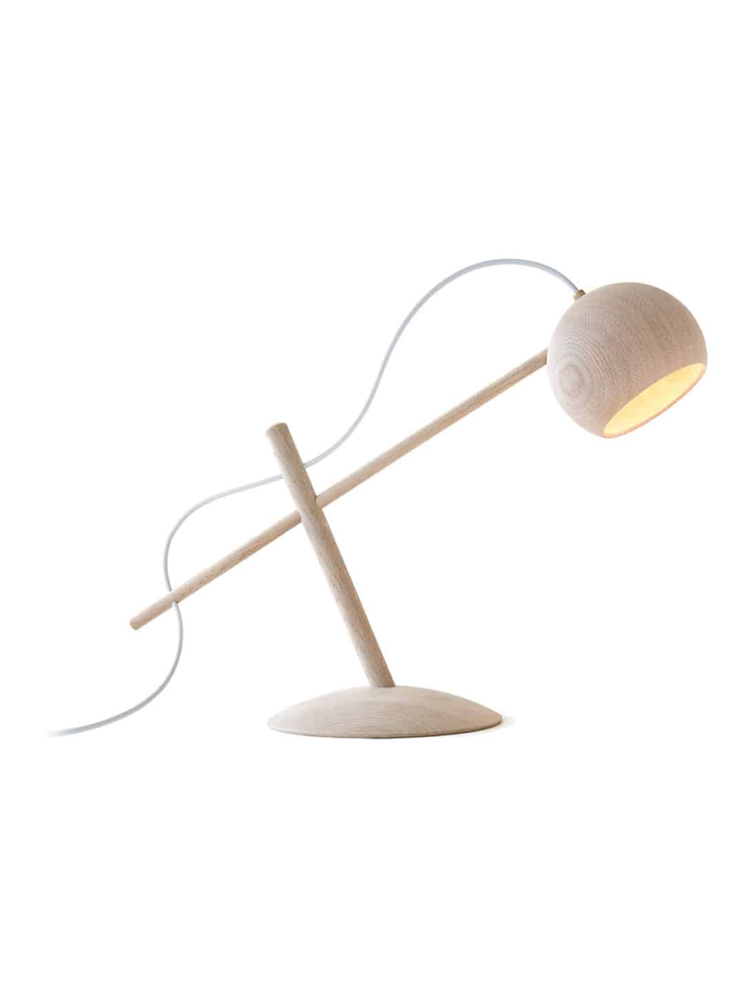 Дизайнерский настольная лампа Brdr. Kruger Lune из белого дуба