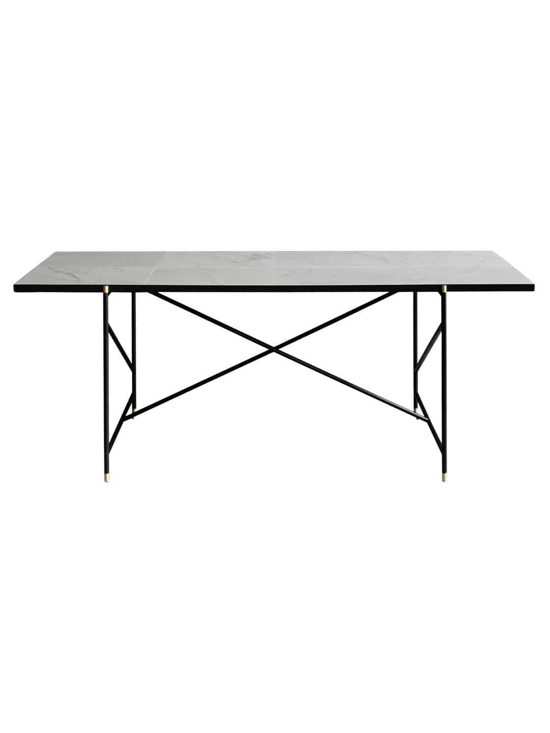 Обеденный стол HANDVARK 185 из белого мрамора в скандинавском стиле