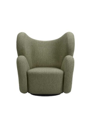 Дорогое кресло NORR11 Big Big с подлокотниками серо-зеленого цвета