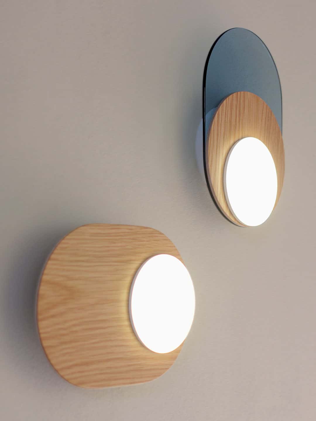 Дизайнерский настенный светильник Tunto Dot 03 в светлом помещении