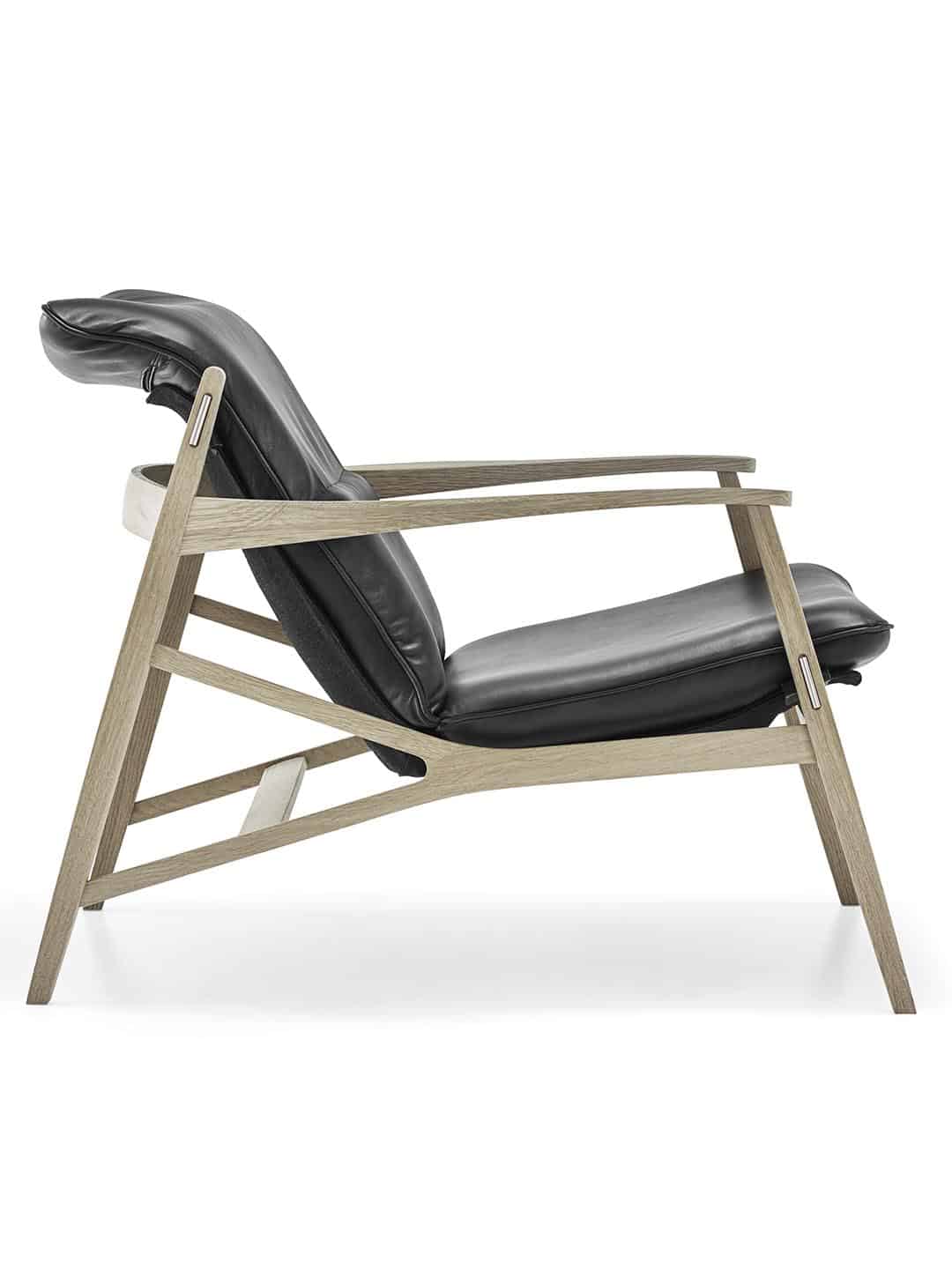 Премиум кресло Stolab Link из натуральной древисины и черной кожи
