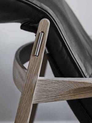 Кресло Stolab Link из черной кожи в скандинавском стиле