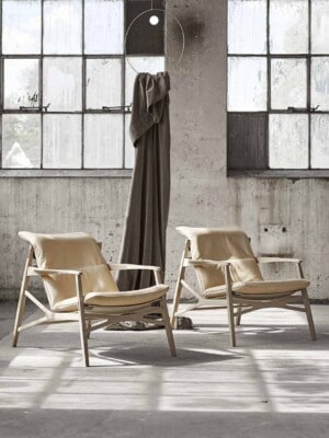Дизайнерское кресло Stolab Link из натуральной кожи природных оттенков