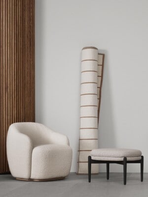 Дизайнерское кресло Fogia Barba в минималистичном интерьере
