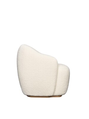 Скандинавское кресло Fogia Barba из ткани белого цвета
