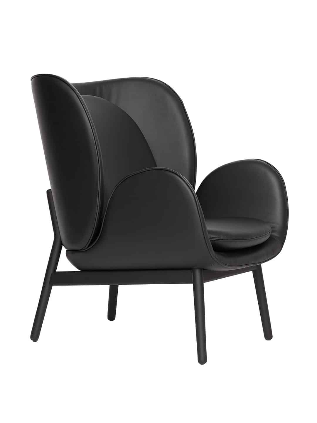 Кожанное кресло Fogia Embrace черного цвета