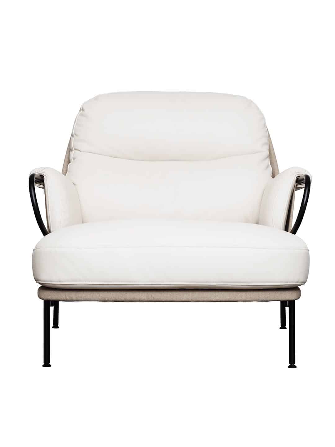 Красивое кожанное кресло Fogia Lyra белого цвета