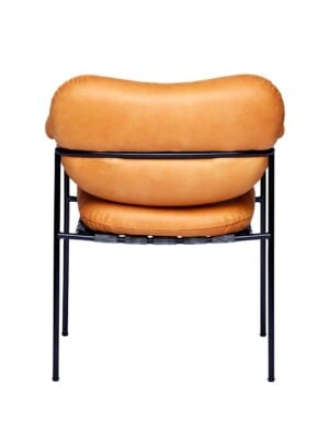 Красивый стул с подлокотниками Spisolini из кожи коньячного цвета