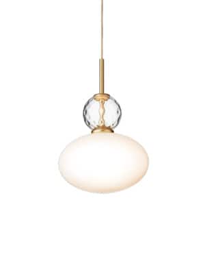 Красивый подвесной светильник Rizzatto 32 белого цвета с золотом