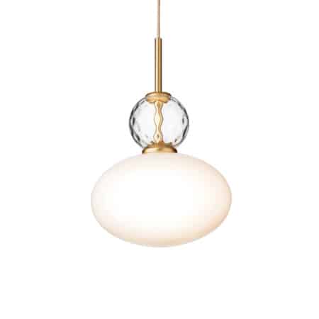 Красивый подвесной светильник Rizzatto 32 белого цвета с золотом