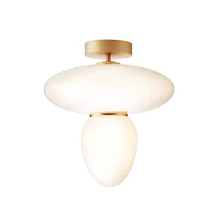 Красивый потолочный светильник Rizzatto 42 белого цвета с золотом
