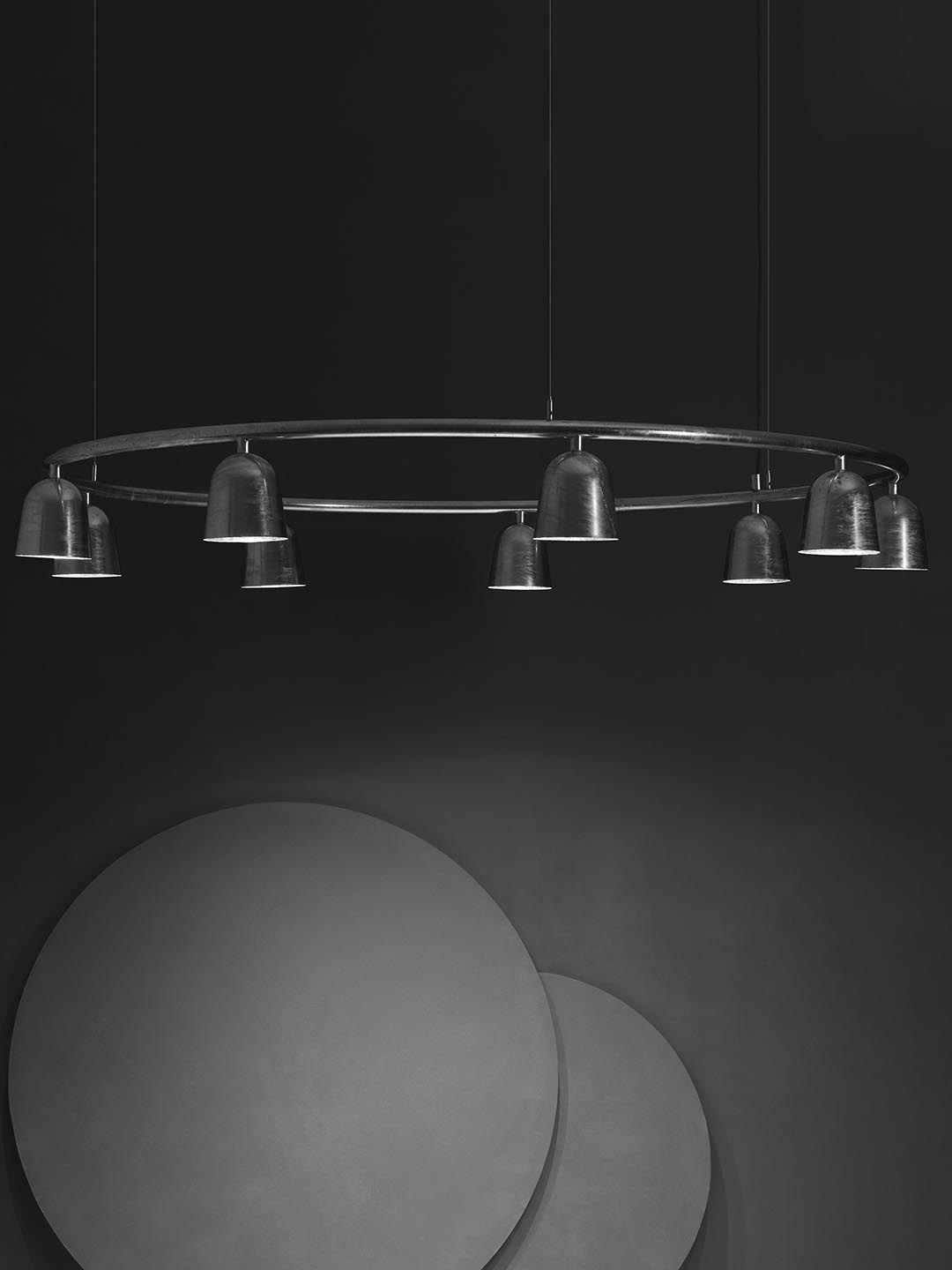 Потолочный светильник Zero Lighting Convex Circle в скандинавском стиле черного цвета