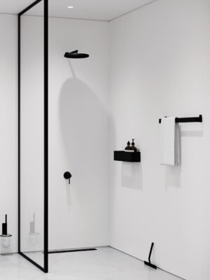 Полка для ванной Nichba 40 см в скандинавском стиле в современном интерьере