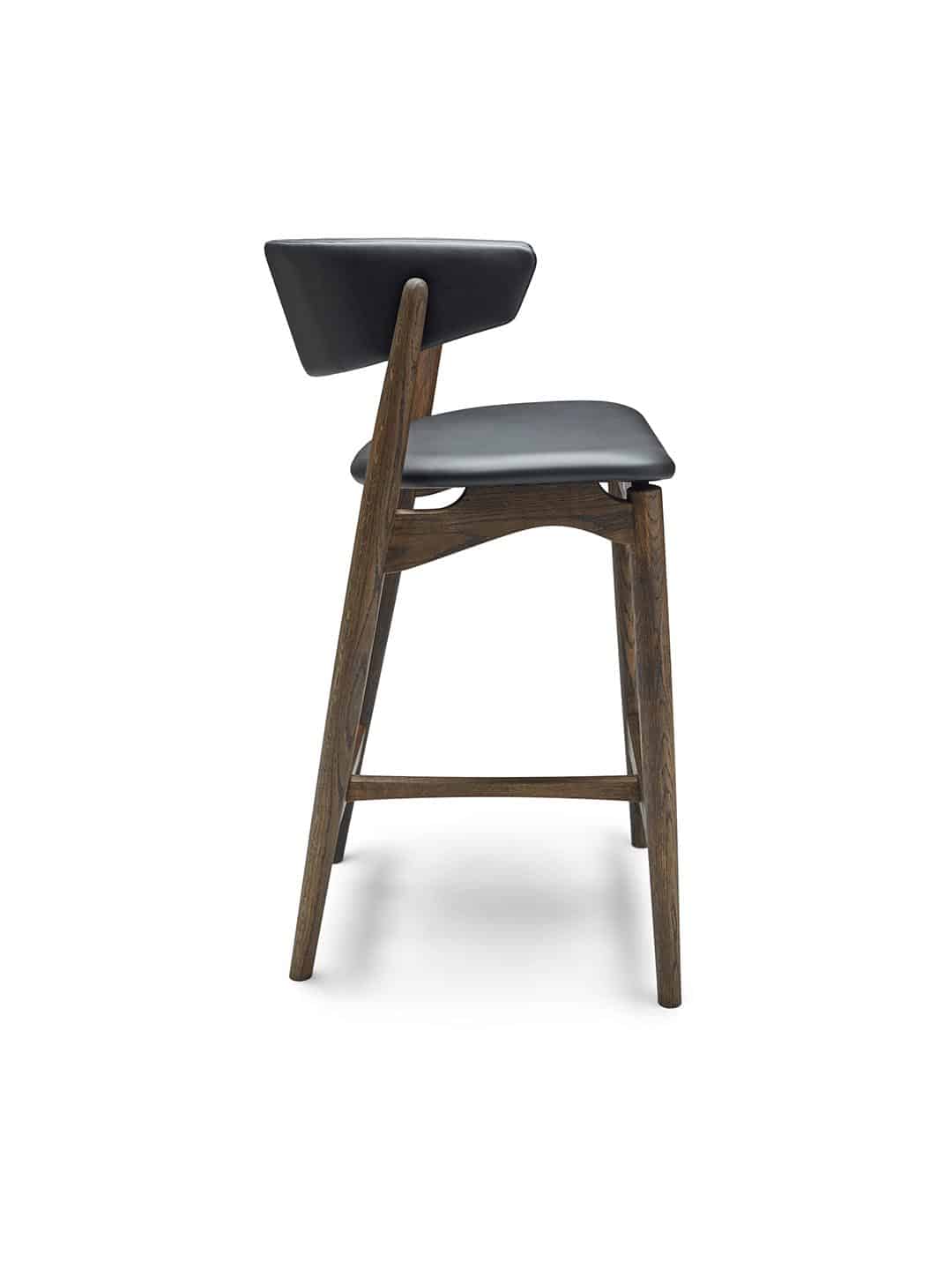 Полубарный стул Sibast №7 с обивкой в скандинавском стиле из темного дуба