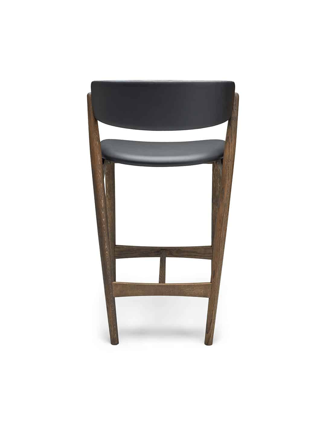 Полубарный стул Sibast №7 с обивкой премиум класса с обивкой из черной кожи